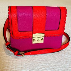 Bright Neon Pink & Orange Cross Body Bag